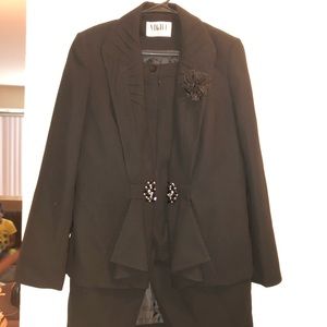 2 Piece Black Jacket and Skirt Suit